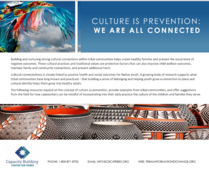 Culture is Prevention. Capacity Center for Tribes